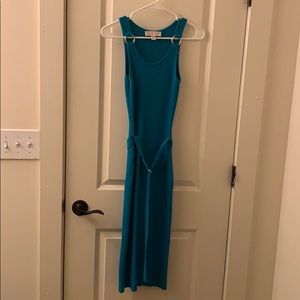 Michael Kors XS turquoise ribbed dress